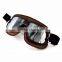 BJ-GT-009 Soft Padded Silver Lens Leather Goggles Motorcycle