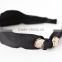 2016 new products knot leather bright rhinestone wide plastic headband black