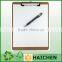 Supply cheap A4 wooden clipboard with steel clip with flat clip