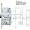 Door Lock, Italian, Italy European Mortise lock body for wooden sliding door P410C
