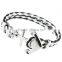 Wholesale weave Leather Cuff Wrap Wristband Bangle Skull Anchor Clasp Bracelet