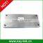 Desk top keyboard with stainless steel trackball