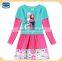(H4519) blue 2-6Y new spring / autumn children fashion casual dresses baby girls long sleeve frozen dress
