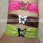 Multi-color glitter powder elastic wrist band with alloy love bracelet&bangle