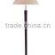 modern homemade floor lamp with tapered lampshade and wooden in dark red painting pole ML4624