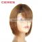 candy color straight flat bang short bob Hair cosplay wigs, brazilian human hair wigs bob style