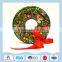 Metal wreath shape gift tin box for candy or biscuit packaging on Christmas