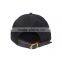 Black Cotton Hand Made Drawing Flat Brim Strap Back Cap