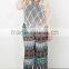 Summer plus size pants for fat women, print woven fabric pants and trouse SYK15340