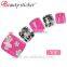Full Cover Pedicure Toe Nail Art 24pcs Decorated Metallic Artificial Toe Nails