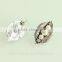 Cheap leaf rhinestone fake pearl metal stud earring