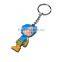 custom design silicone rubber tennis racket keychain