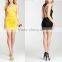 Women's Bandage Dress Deep V-neck Studded Sexy Back Strap Shirred Dress L1378