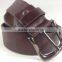 gunmetal pin buckle embossed pattern design PU leather belt for women