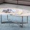 Foshan Living Room Stainless Steel Base Classic Coffee Table With White Marble