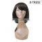 14inch Dark brown Two tone color silk straight 100% high tempreture fibreMost popular good quality remy short hair wig wholesale