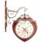 China Wholesale Cheap Double Sided Wooden Clock Themes For Decor