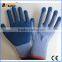 BSSAFETY 21 yarn knitted wrinkle latex working gloves with good quality