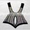 New fashion rhinestone beaded felt fabric collar, chunky bead necklace for garment