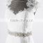 RSW928 Cap Sleeves Illusion Neckline See Through Back Lace Wedding Dresses Mermaid With Detachable Train