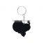 Hot design PVC material rubber souvenir Printing keychain keyring gift