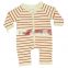 Organic Red Strips Baby Winter Rompers and 100% Organic cotton Fashionable long sleeve Plain and Printed baby rombers