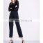 Customized Lady's Apparel Buckled Belted Waist Front-pleats Straight Cropped Woven Trousers(DQM002P)
