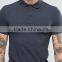 New Design Custom Short Sleeve Three Button Placket Dark Grey Men's Cotton Spandex 200gsm Casual Skinny Slim Fit Polo T-Shirt