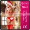 Good Quality White Santa Claus Erotic Lingerie Sexy Costume with Stocking