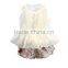 2017 Wholesale new arrival baby clothes organic printing white Little girls boutique custom girls clothing set