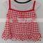 Lovely Girls Red Dot and Grid Embroidered Dress for Summer