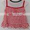 lovely girls red dot and grid embroidered dress for summer