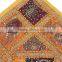 Yellow Sari Lounge Pillow Floor Sitting Kundan Colorful Handicraft Cushion 26in