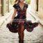 New fashion Chiffon short front long back One-piece women dress