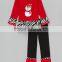 charming kids santa claus applique ruffle christmas cotton girls sets