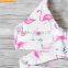 Crossfit High Cut Swimwear Flamingo Vintage Printing Bandage Bikini
