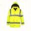 Oxford Hi-vis Yellow Waterproof rain safety jackets for worker