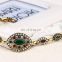 Elegant Retro Style Bracelet Gold Plated Alloy Eyes Emerad Bracelet For Gift