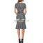 Latest design black and whited houndstooth printed women office dress