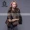 Italian short women fox fur & sheep skin vest
