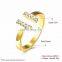 Simple Style Diamond Wedding Rings Yellow 1 Gram Gold Plated Rings with Wholesale Price