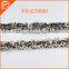black and white color polyester lace trim with tassel