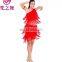 Plug Size 3pcs Sexy Tassel Performance Latin Fringe Dance Dress L-7078#