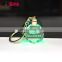 Custom lucky laser engraving glass bottle photo crystal led light keychain with charms