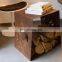 Indoor Laser Cut Corten Steel Log Store as wooden table & magazine rack
