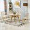 Modern simple white and black round wood dining table for restaurant