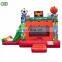 custom open air combo slide soccer football bouncer inflatable moon bounce  for party