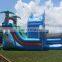 20ft Tall Inflatable Wet and Wild Shark Double Water Slides With Pool
