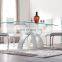 Fresh simple model hot selling cheap price tempered glass dining table