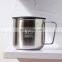 GiNT 420ML Customized Folded Handle Water Cup 304 Stainless Steel Coffee Mug for Drinking Water Directly